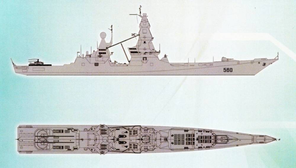 [俄罗斯23560项目"领袖"级导弹驱逐舰想象图,也被称为shkval级]