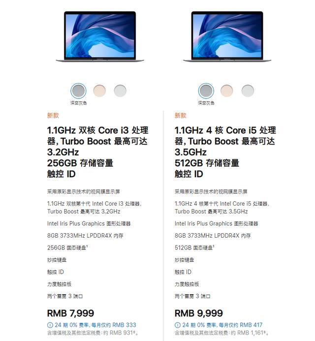 macbook型号对照表,macbook所有型号大全 macbook air 2020款i3版本跑分曝光