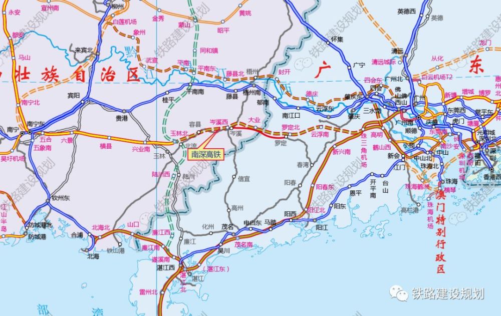 电气化改造岑茂铁路,岑溪,信宜人还可以开行动车进入南深高铁.