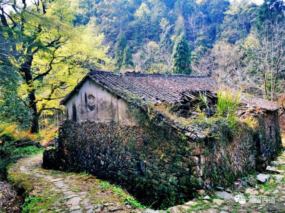 古道发于永嘉县沙头镇花坦社区小溪村(张田庵)岭窟自然村,过绡卖岭,止