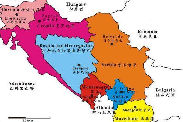 南斯拉夫在欧洲的位置