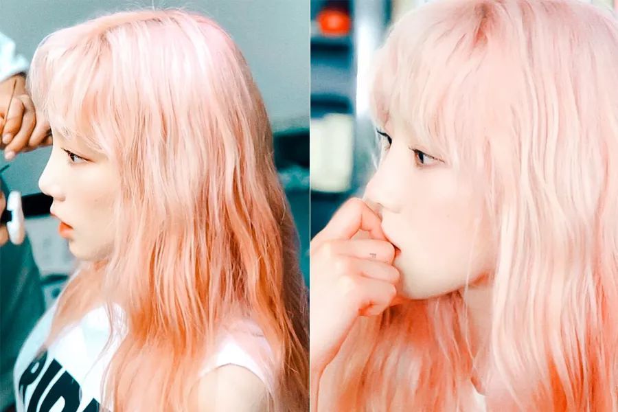 除了雪莉外 泰妍也染过浅粉色的头发~ 真的是太仙了!