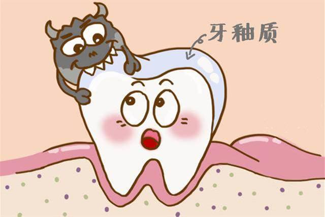 牙釉质也就是 牙冠表面,属于人体中最为坚硬的物质,对牙齿内部起保护
