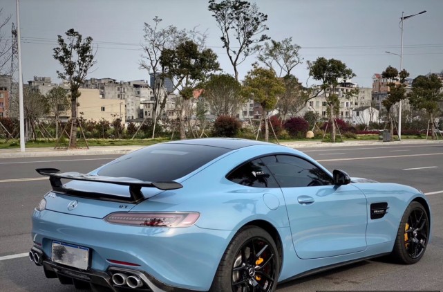 奔驰amg gt改色瓷器蓝