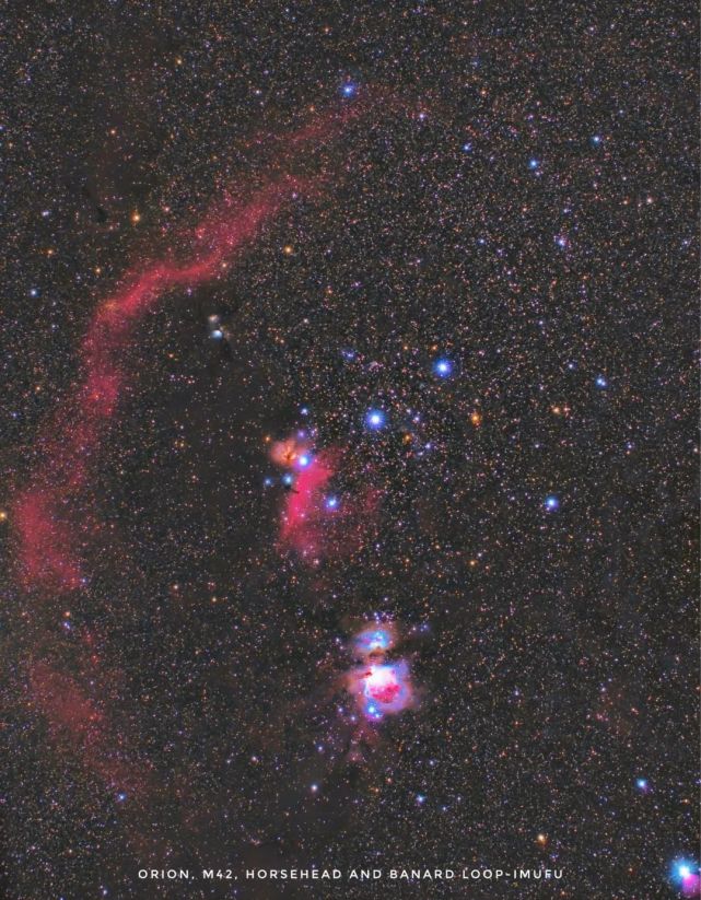 猎户座,m42,马头星云和巴纳德环 来源及版权:牧夫天文 谢谢阅读