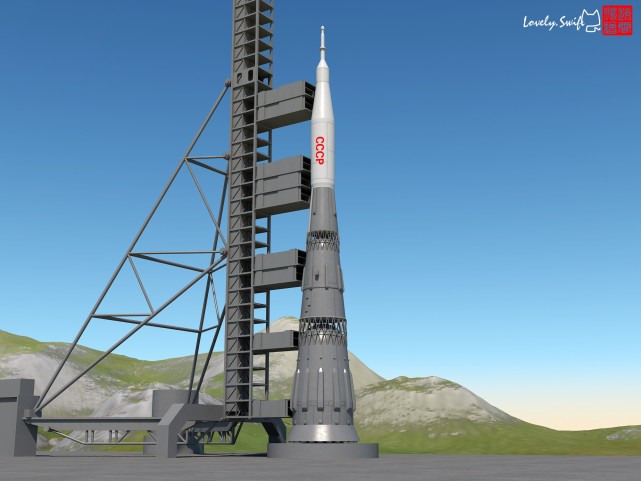 发射台上的n1火箭cg图