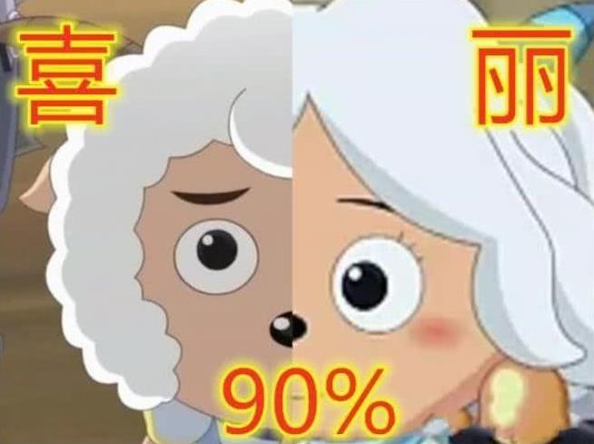 喜羊羊:母子半张脸,小灰灰和红太狼很像,潇洒哥和妈妈