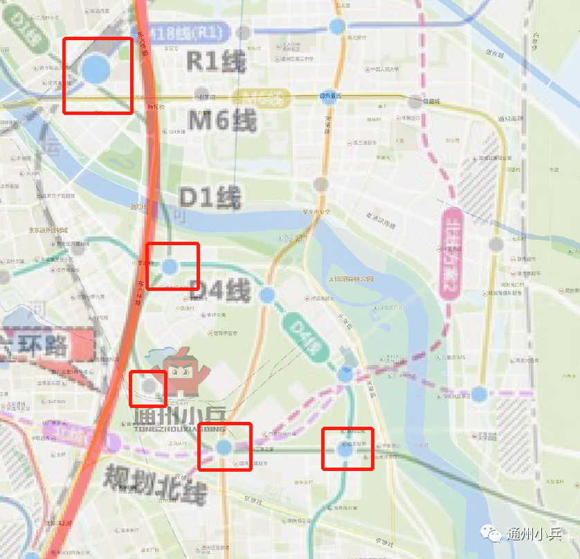 在城市副中心站换乘;城市绿心内共设4站,三大场馆区域换乘,另外3站