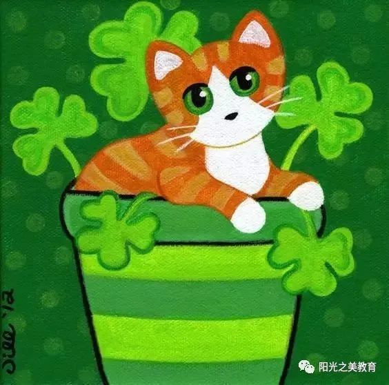 关于猫的儿童画素材汇总,一群美美的猫