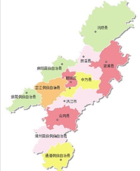 怀化市各县市,城区面积排名,最大是中方,你的家乡排第几?