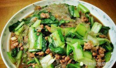 二,肉末粉丝小白菜