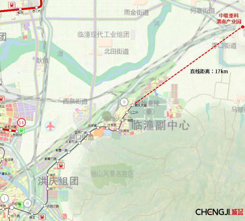 地铁9号线重点站与渭南的距离◎news有区域观察人士考虑"西渭一体"