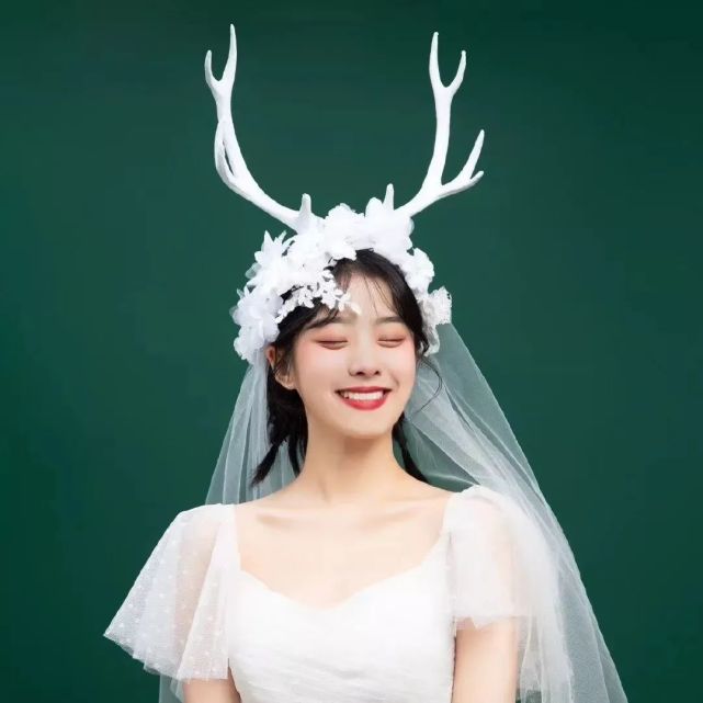 女生戴头纱唯美头像