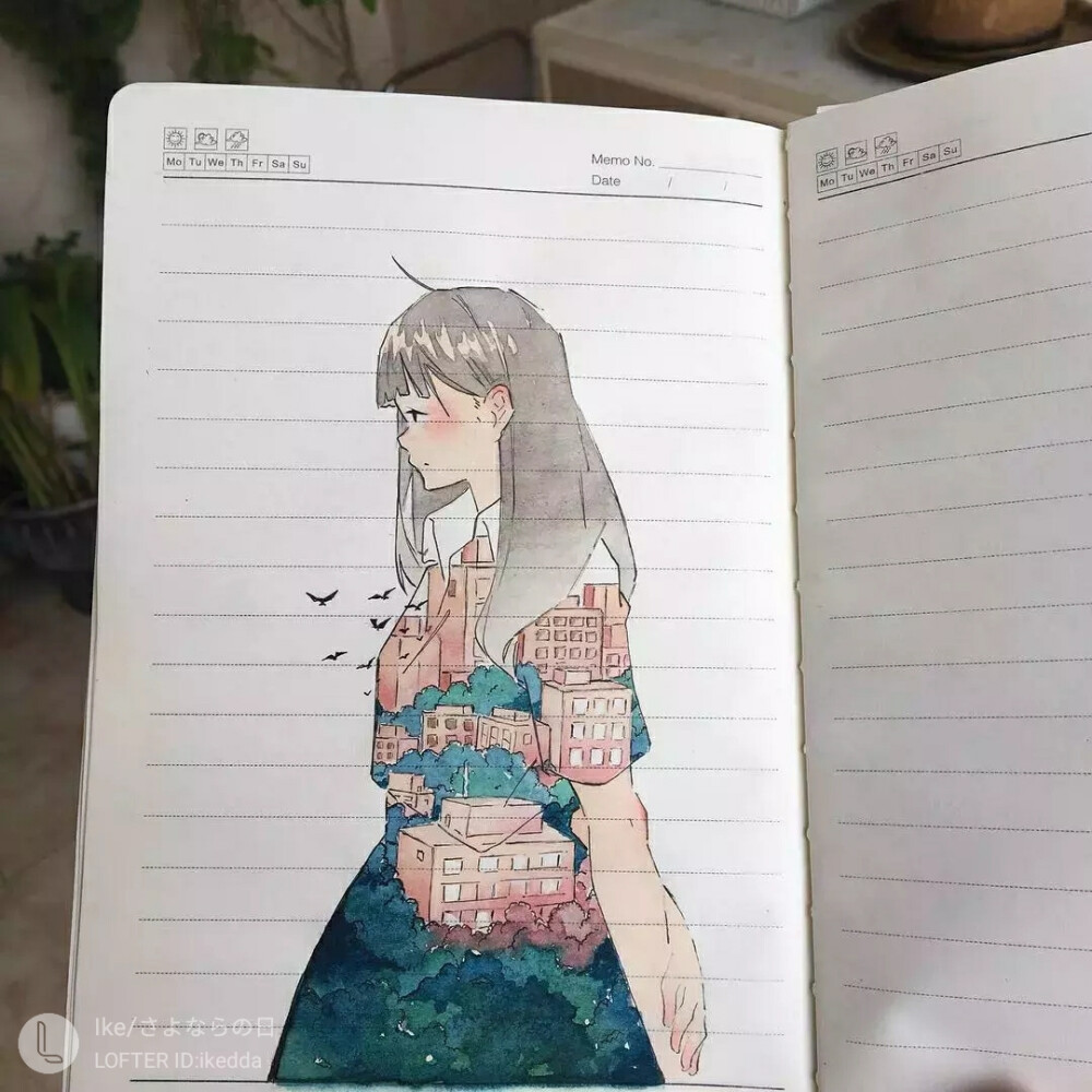 画师ike/さよならの日 作品品鉴:马克笔梦幻少女小清新手绘