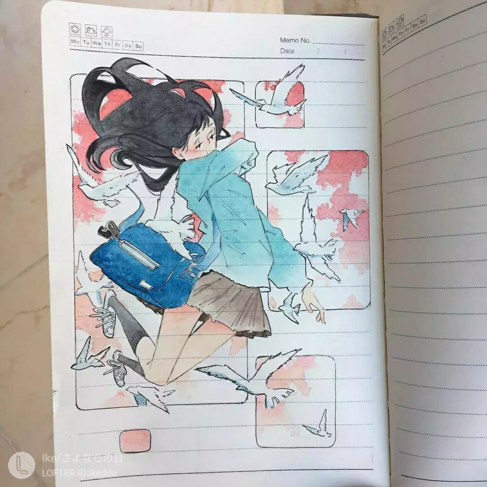 画师ike/さよならの日 作品品鉴:马克笔梦幻少女小清新手绘