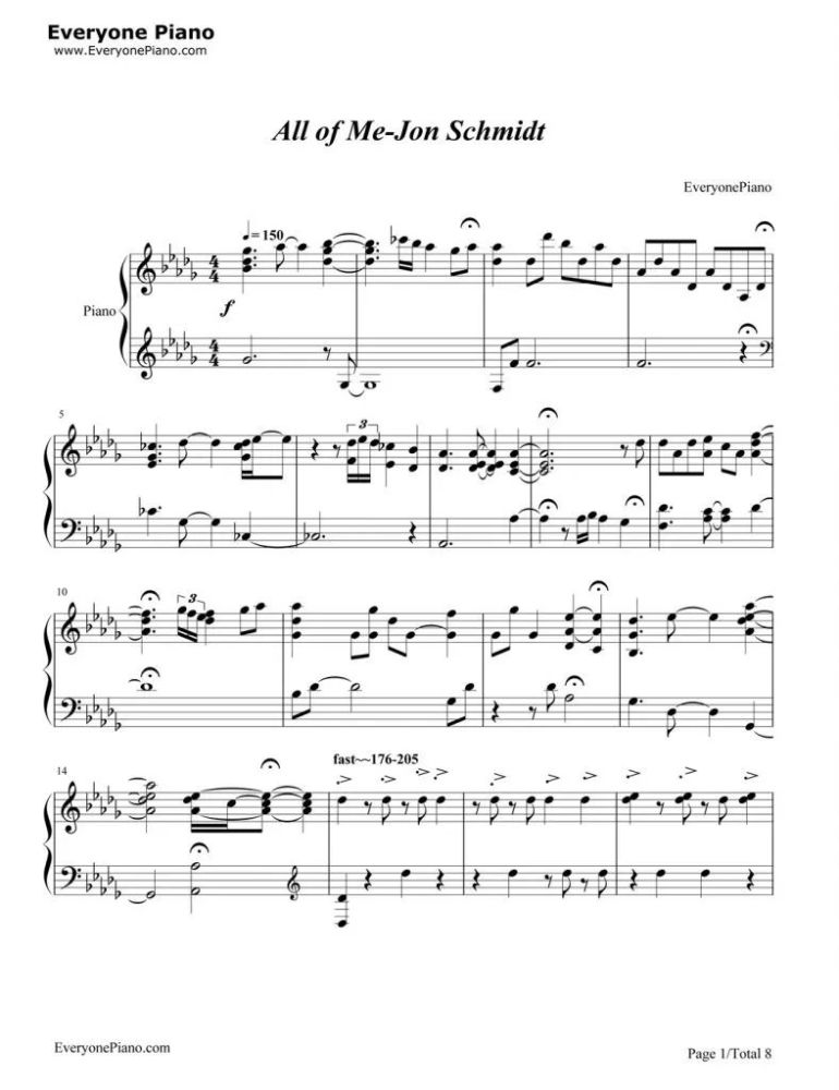 《all of me》一首震撼灵魂的钢琴曲,附谱