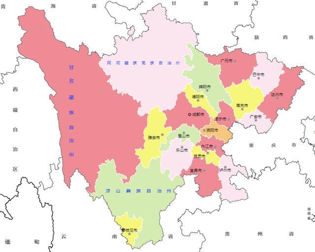 下面是四川省绵阳市的行政区划地图.