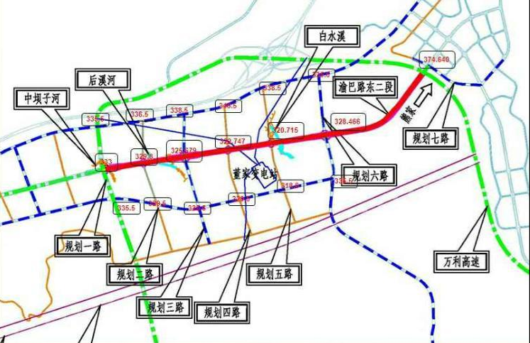 熊家镇场镇万利高速熊家镇出口到渝巴东二段终点的连接道还未规划