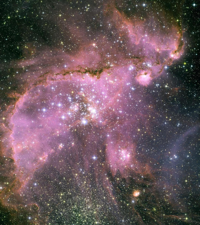 星系:carina nebula 粉蓝配色,全场最梦幻!