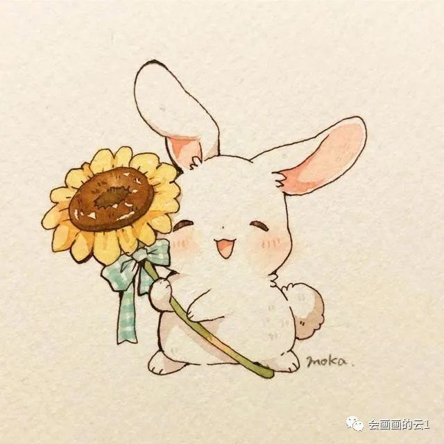 可爱兔子手绘头像