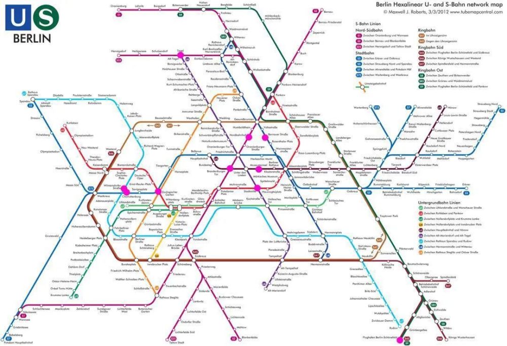 德国柏林地铁线路图