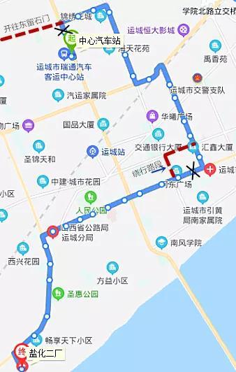 受解放路,红旗街施工影响,运城市多条公交线路临时调整