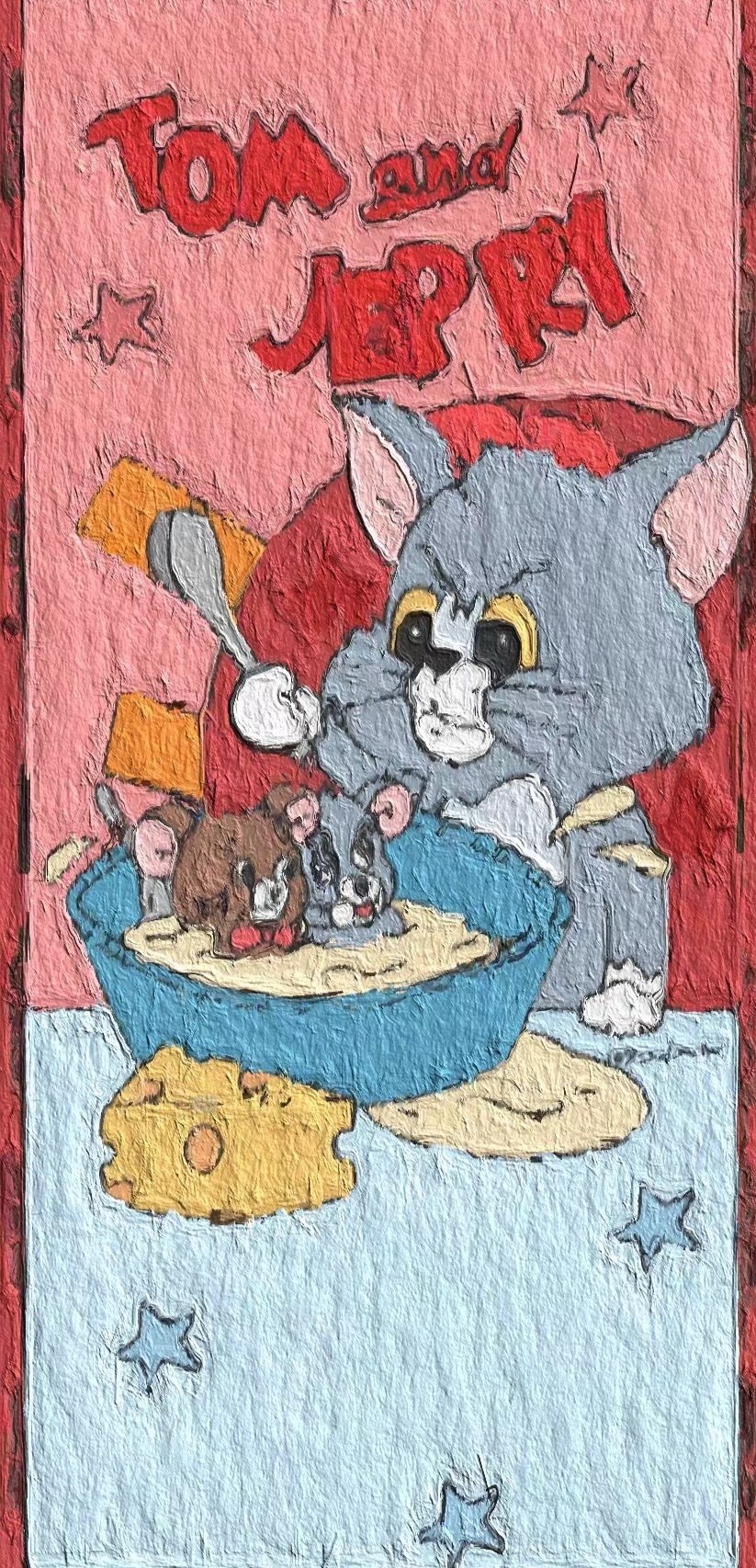 猫和老鼠油画风壁纸!