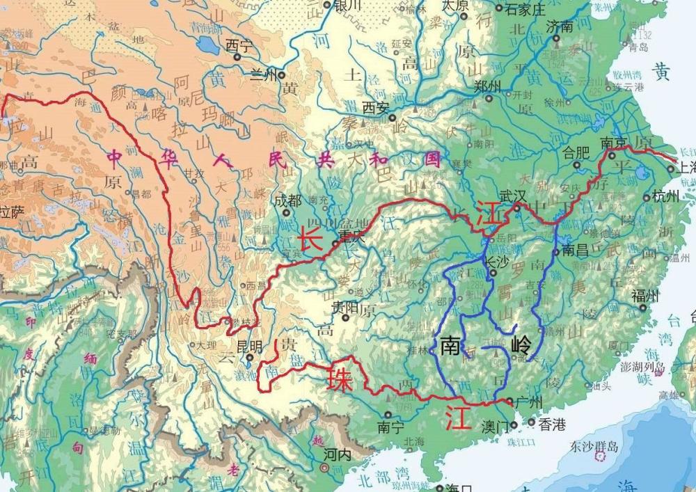 位于我国南方地区的"南岭",是我国哪两条河流的分水岭