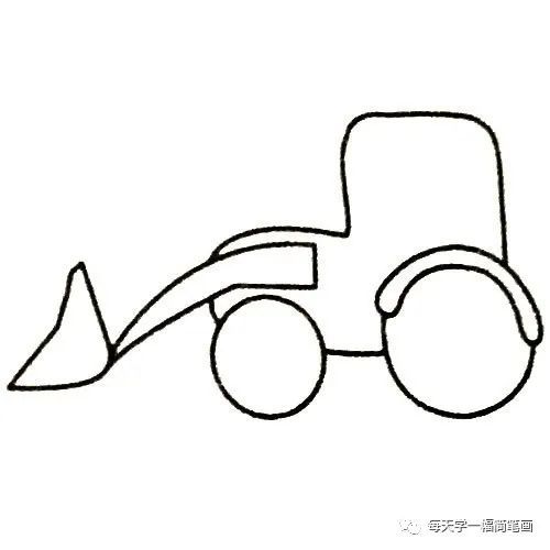 每天学一幅简笔画--铲车简笔画的画法步骤图