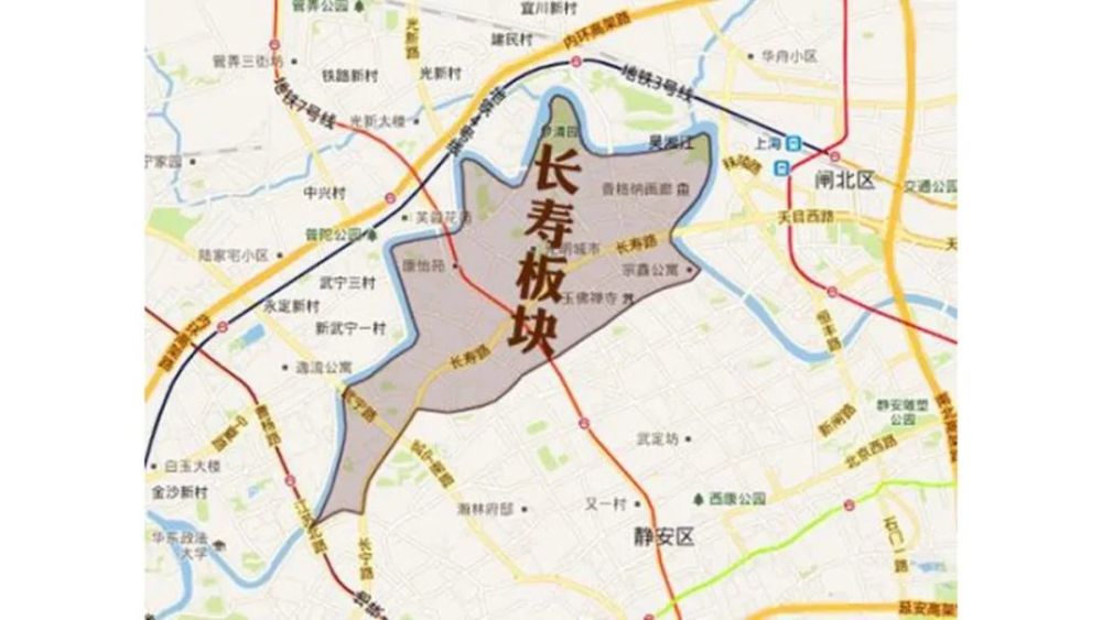 时至今日,长寿路苏州河区域在2035规划当中,作为内环内板块却没有