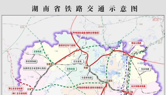 湖南最新铁路示意图:荆荆高铁南延至岳阳,监利和石首成铁路枢纽