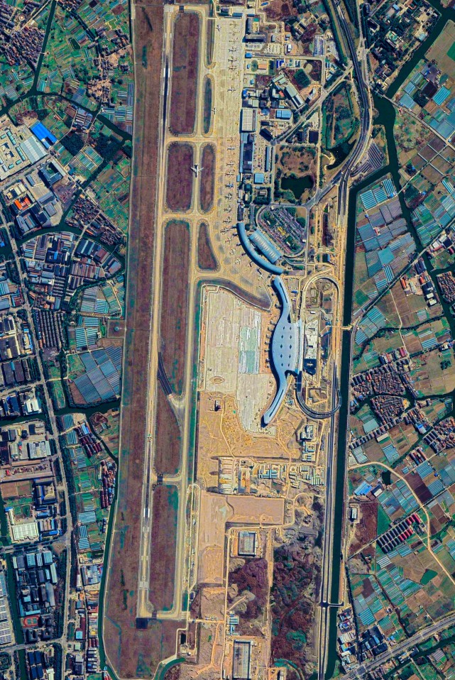 航拍宁波栎社国际机场,浙江省第一座民用机场