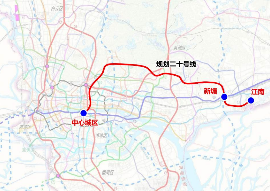 广深大道中站大致位置 以下是对新塘站各个线路的站台预留方案