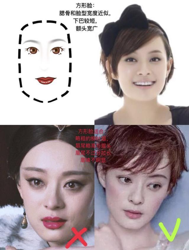 长形脸适合:角度略平的眉毛,眉型不用太细太挑,眉尾于眉头平齐,长度