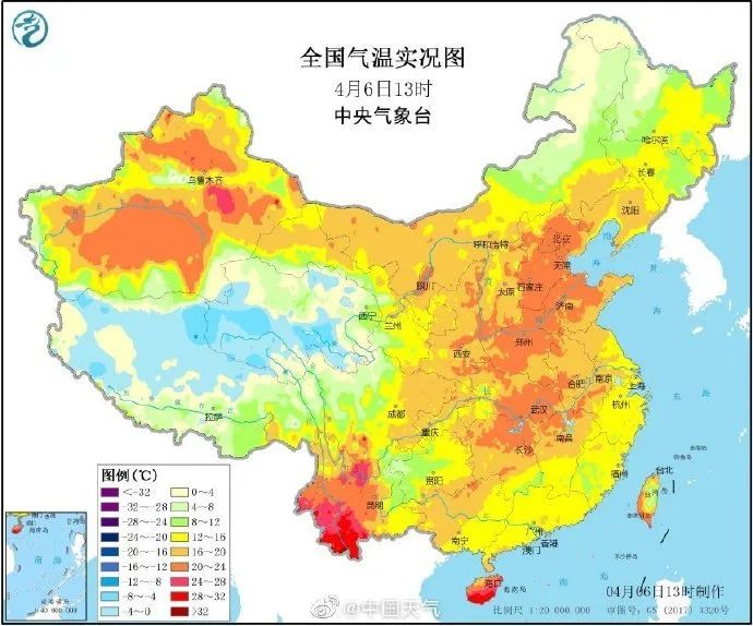 上海今日最低气温&13时全国实况气温