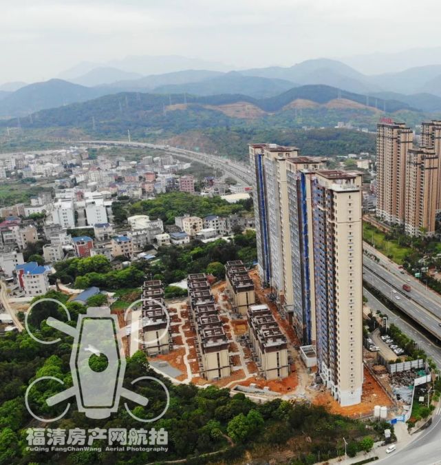 航拍福清城北在建新盘工程进度