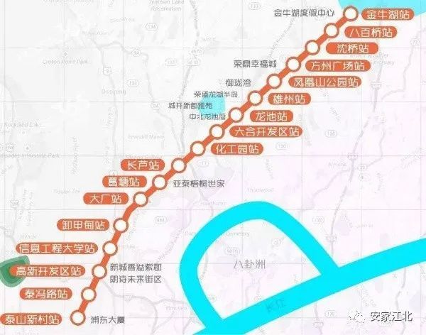 地铁s8号线(又称宁天线)是南京地铁第一条全线位于长江以北的线路,于