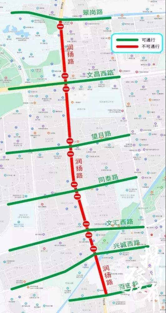润扬路是扬州市"五横七纵"快速路网规划中一条重要的南北纵向轴线,是