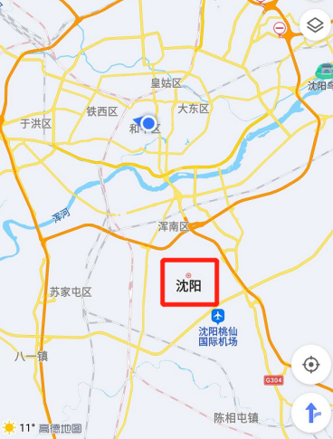 沈阳市的标点不再在一环,你会发现,如果你翻看各大地图软件△新市府