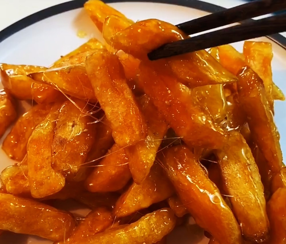 做拔丝地瓜时,大厨教你多加"这一步"地瓜香甜酥脆口感