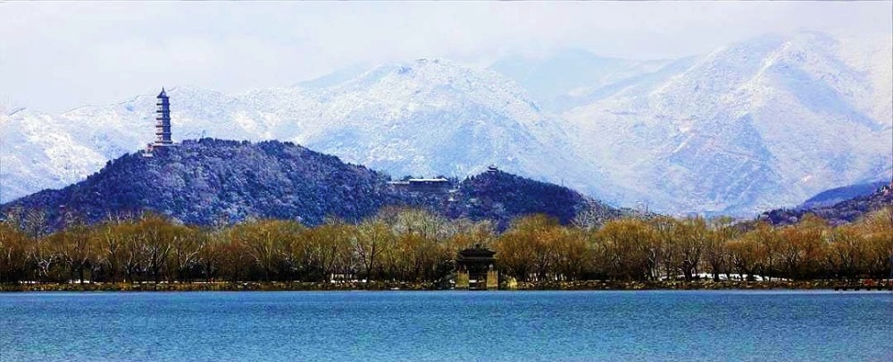 图说北京元朝和明朝时期用诗词和画笔全景再现燕京八景之西山晴雪的