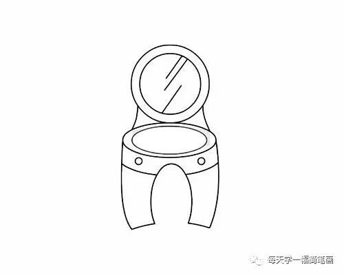 每天学一幅简笔画-梳妆台简笔画简单画法步骤教程