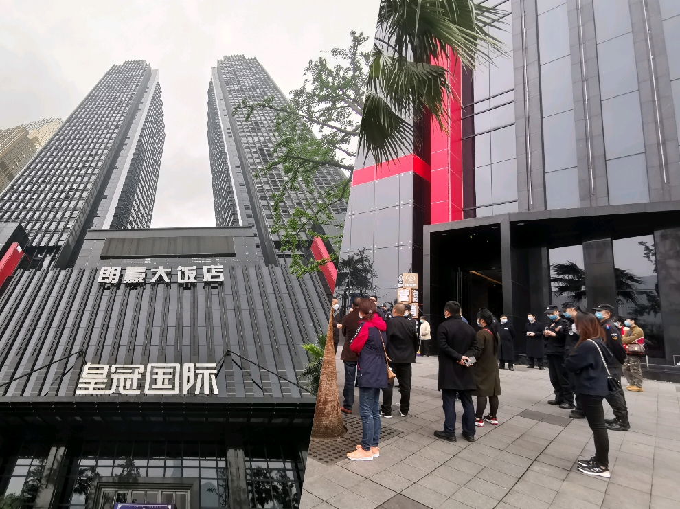 项目位于喜来登酒店旁边,号称"荣耀重庆外滩,以皇冠加冕百年南滨.