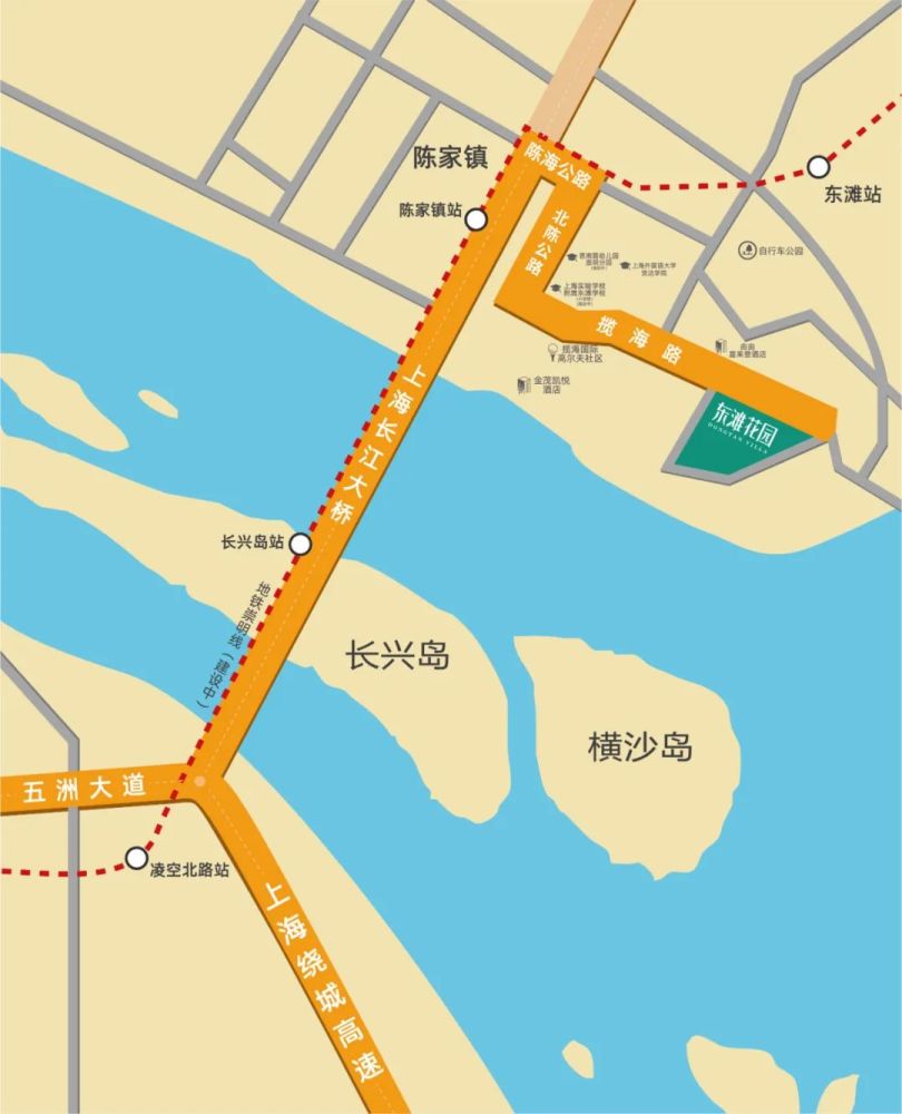 陈家镇—长兴岛—凌空北路 生态岛!长寿乡! 上海2035规划 崇明岛一