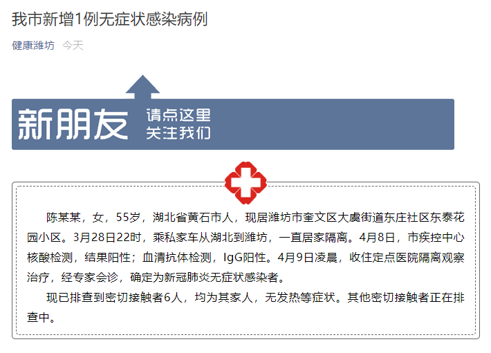 潍坊市新增3例无症状感染者
 ,潍坊市新增3例无症状感染者行动轨迹