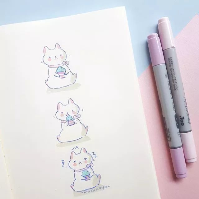 每天学一幅简笔画超级可爱的猫咪简笔画