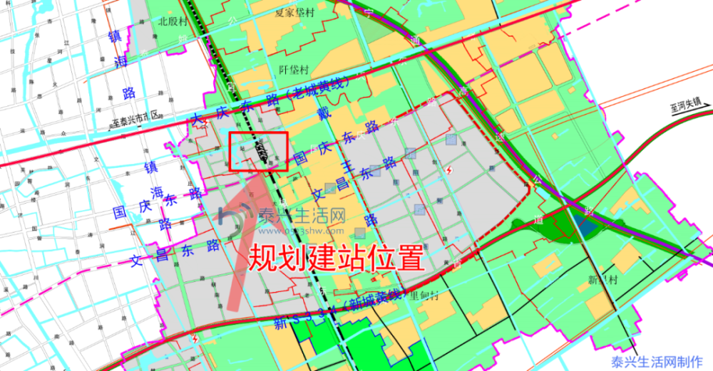 泰兴城铁站规划位置流出!