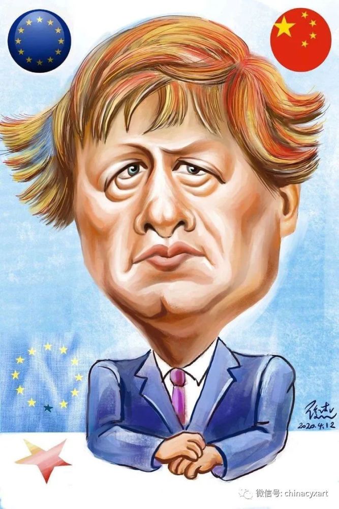 英国首相/约翰逊/肖像漫画_腾讯新闻