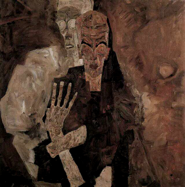 《死神与我》埃贡·席勒作品,完成于19111914年,席勒与妻子爱迪斯结婚