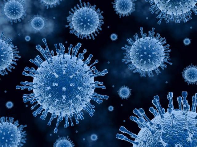 高倍数电子显微镜下的甲型流感病毒h1n1照片